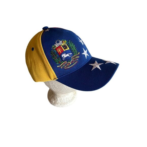 Venezuela Flag Baseball Cap Adjustable Embroidered Stars & Coat Of Arms - Picture 2 of 6